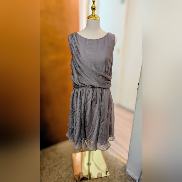 Suzi Chin Dresses & Skirts - Suzi Chin For Maggie Charcoal/Taupe/Silver Cocktail Dress